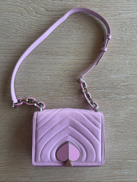 kate spade Handbags - Kate Spade leather Pink Quilted Shoulder Bag with Heart Accent
